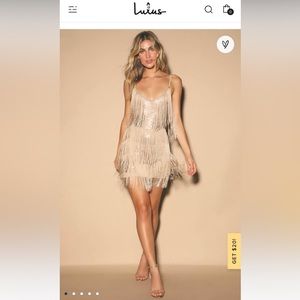 Taylor Swift inspired gold fringe dress